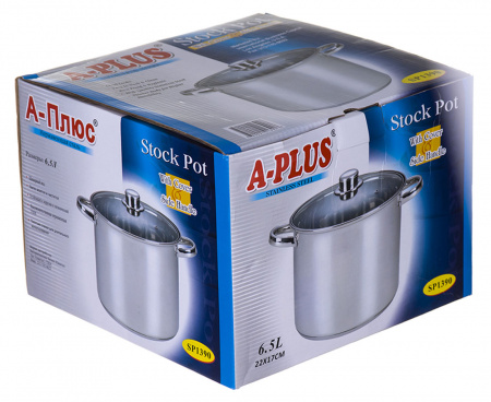 Кастрюля нержавейка A-Plus на 6,5л (1390)