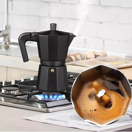 Гейзерна кавоварка A-PLUS на 6 чашок (3082) Black