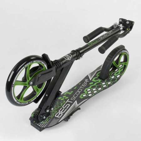 Самокат_70875_(2)_Best_Scooter_ЧЕРНЫЙ_зажим_руля_переднее_колесо_PU_-_22_см_заднее_колесо_PU_-_20_см