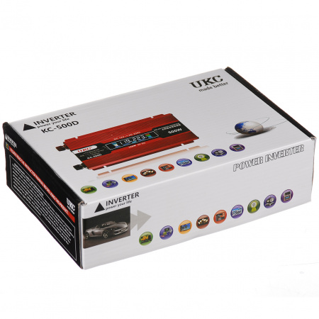 Инвертор преобразователь UKC KC-500D AC/DC с 12 на 220 вольт + LCD 500W