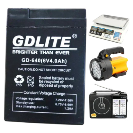 Акумулятор для торгової ваги GDLITING 6 V 4 A (GD-640)