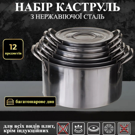 Набір каструль A-PLUS 12 предметів (0755)