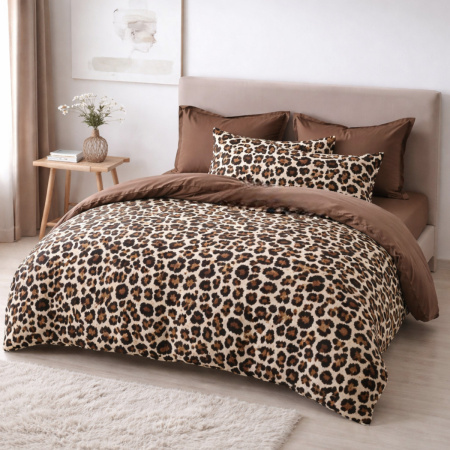 Постільна білизна Євро KOLOCO "Animal Print" фланель (42855)