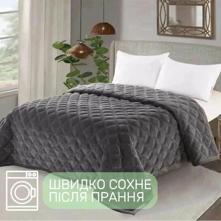 Покрывало велюровое стеганое Евро KOLOCO 