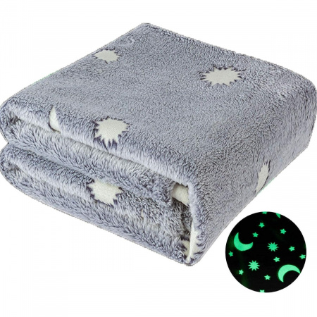 Плед, що світиться Magic Blanket "Зоряне небо" 150 х 180 см Сірий