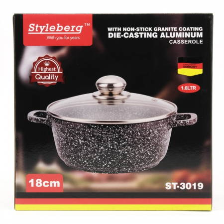 Кастрюля Styleberg 1.6 л (ST-3019) Гранитное покрытие