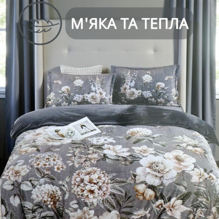 Велюрова постільна білизна Євро KOLOCO "5D малюнок" (42544) 