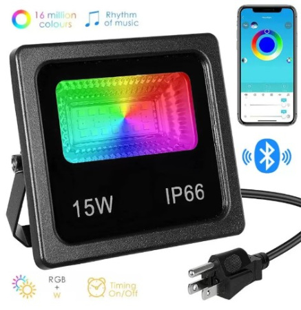 Прожектор Smart LED 15В IP66+bluetooth (7980) RGB 