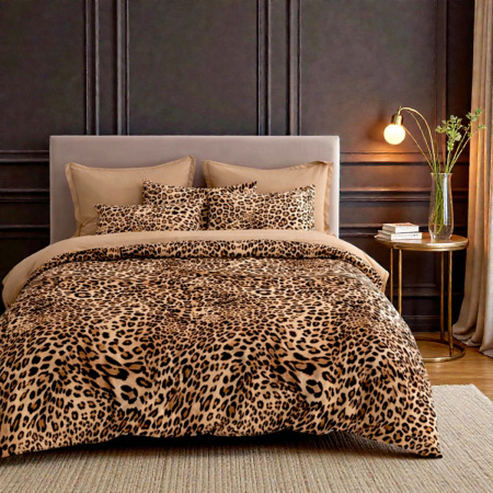 Постільна білизна Євро KOLOCO "Animal Print" фланель (42859)