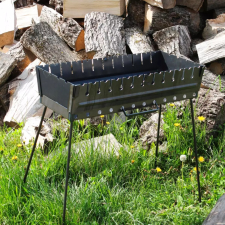 Мангал раскладной чемодан KITUA BBQ на 12 шампуров (УК-М12)