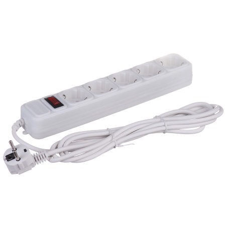 Удлинитель Greelite на 5 розеток 2 USB 3 м white