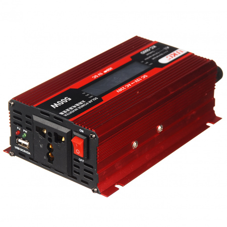 Инвертор преобразователь UKC KC-500D AC/DC с 12 на 220 вольт + LCD 500W