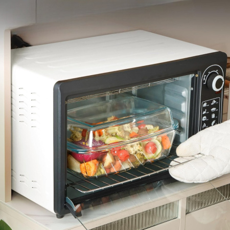 Форма із кришкою для запікання A-PLUS скляна прямокутна 3.0 л (4006)